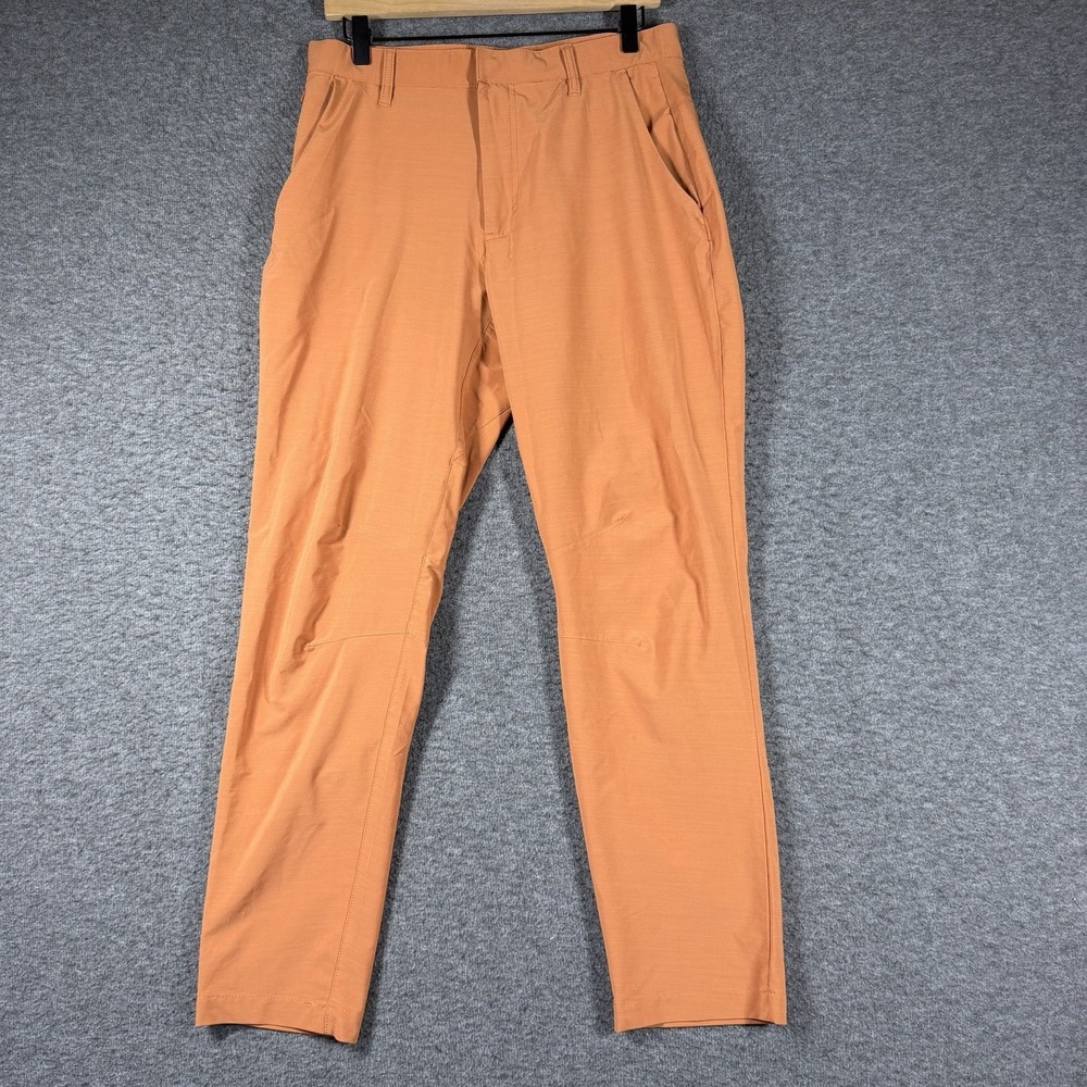 Fabletics The Only Pant Mens Small S Orange Tech Fabric